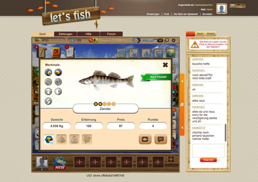 Es gibt mehr als 400 verschiedene Fischarten im Spiel.